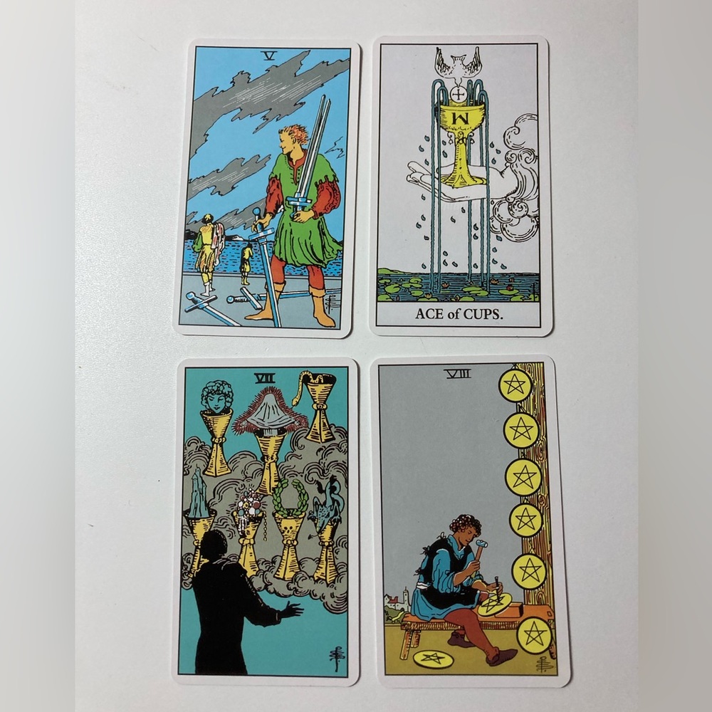 Opened Tarot cards